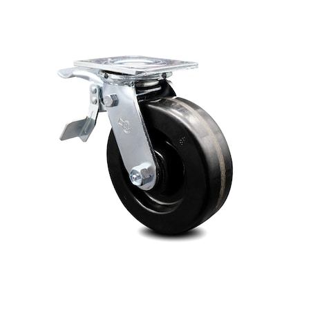 6 Inch Phenolic Swivel Caster With Roller Bearing And Total Lock Brake SCC